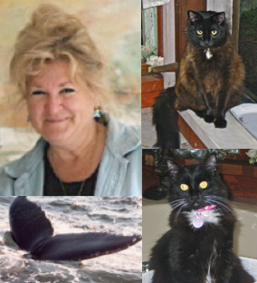 Professional training for pet loss grief counselors-Teresa Wagner with cats and whale