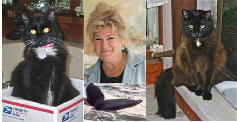 Teresa Wagner pet loss grief support-with her cats and a beloved whale