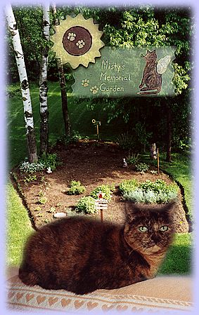 Memorial Garden sign and cat